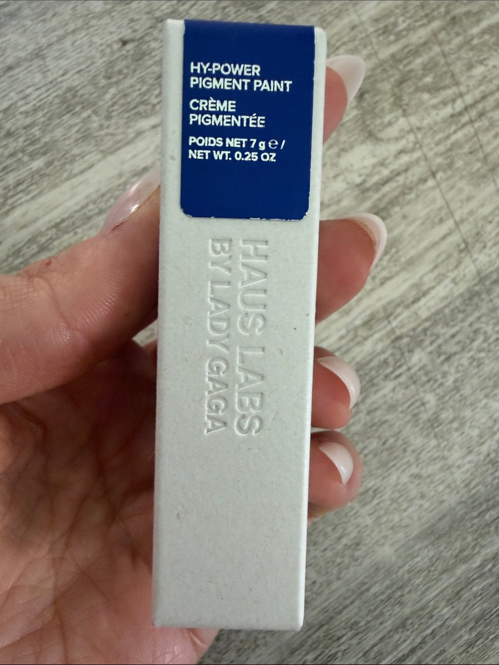 Haus Labs By Lady Gaga Hy-Power Pigment Paint - Navy Blue & White Packaging